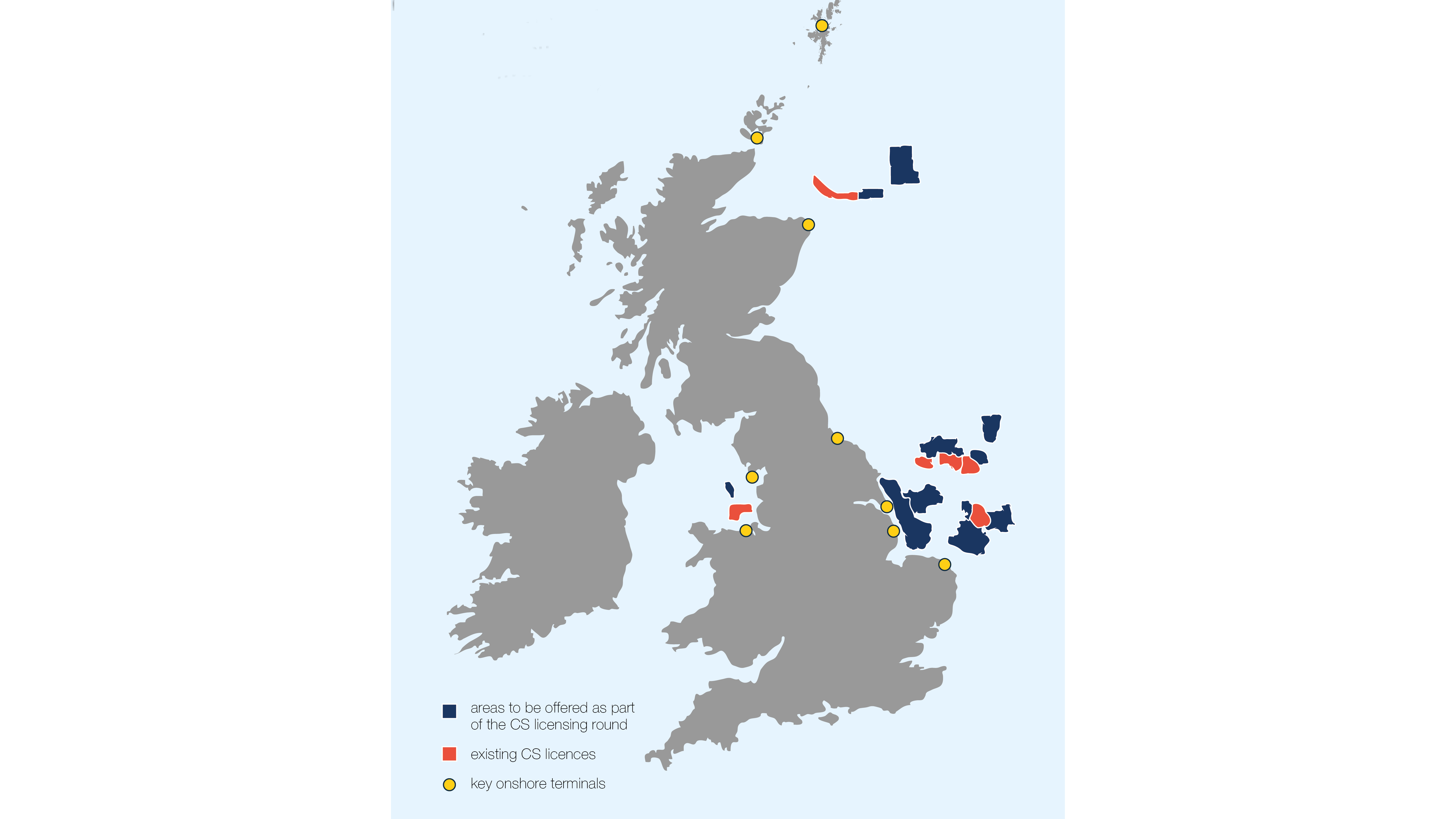 map of UK showing CCS licence offers